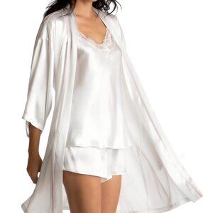 NWT L  Linea Donatella Bride Satin Wrap Robe only